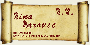 Nina Marović vizit kartica